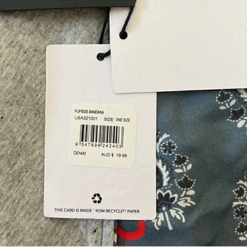 NWT The Upside Dog PUPSIDE Blue Necktie Bandana